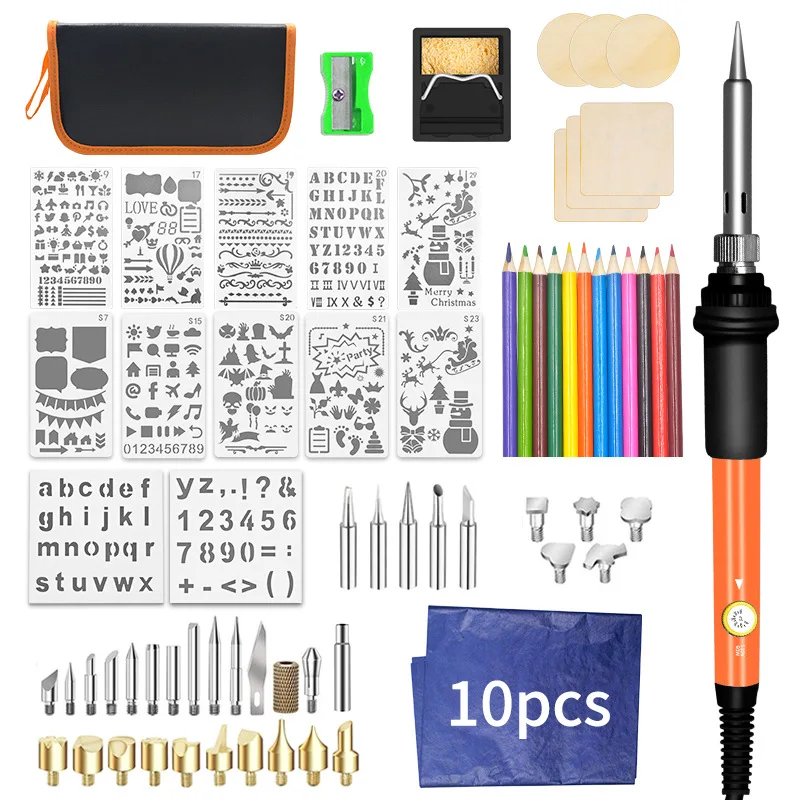 60W Internal Heat Thermostat Electric Iron Set 73-Piece Engraving Pyrography Electric Welding Pen Set Soldering Brush
60W Internal Heat Thermostat Electric Iron Set 73-Piece Engraving Pyrography Electric Welding Pen Set Soldering Brush