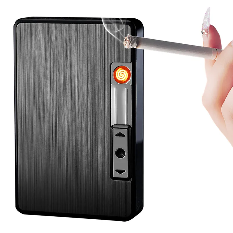 Metal Cigarette Case with USB Plasma Arc Electric Lighters Waterproof Automatic Tobacco Box Holder Windproof Turbo Coil Lighters
Metal Cigarette Case with USB Plasma Arc Electric Lighters Waterproof Automatic Tobacco Box Holder Windproof Turbo Coil Lighters