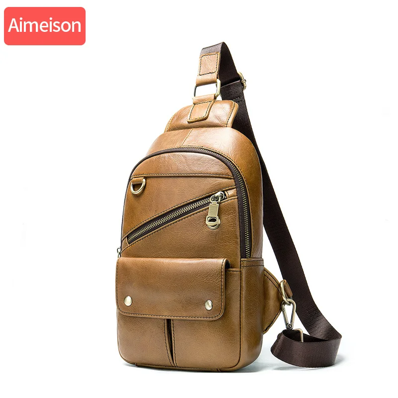 Aimeison Men Genuine Leather Cowhide Vintage Sling Chest Back Day Pack Travel Fashion Cross Body Messenger Shoulder Bag
Aimeison Men Genuine Leather Cowhide Vintage Sling Chest Back Day Pack Travel Fashion Cross Body Messenger Shoulder Bag