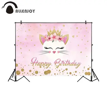 Allenjoy Cute Cat Photocall Glitter Golden Dot Flowers Leaves Crown Watercolor Backdrops Cloth Girl Happy Birthday Party Banners
Allenjoy Cute Cat Photocall Glitter Golden Dot Flowers Leaves Crown Watercolor Backdrops Cloth Girl Happy Birthday Party Banners