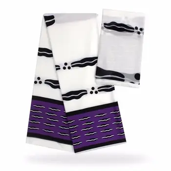 4Yards Fashion white background purple printed african audel.modell silk lace fabric and 2Yards chiffon scarf for dress VS26-1 
4Yards Fashion white background purple printed african audel.modell silk lace fabric and 2Yards chiffon scarf for dress VS26-1