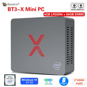 

Beelink BT3-X Mini PC Windows 10 Intel Apollo Lake J3355 Intel Graphics 500 4GB LPDDR4 64GB EMMC 2.4GHz+5.8GHz WiFi 1000Mbps