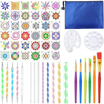 A+Set of 58, Dotting Tools for Painting Mandalas Set Include Mandala Stencil Ball Stylus Brush Paint Tray
A+Set of 58, Dotting Tools for Painting Mandalas Set Include Mandala Stencil Ball Stylus Brush Paint Tray