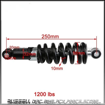 250mm 9.8" Rear Shock Absorber Shocker Suspension For 50-110cc Dirt Pit Bike Honda Apollo Mini ATV Quad 
250mm 9.8" Rear Shock Absorber Shocker Suspension For 50-110cc Dirt Pit Bike Honda Apollo Mini ATV Quad