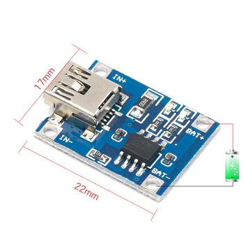 Mini USB 5V 1A 18650 TP4056 Lithium Battery Charger Module Charging Board With Protection Dual Functions 1A Li-ion
Mini USB 5V 1A 18650 TP4056 Lithium Battery Charger Module Charging Board With Protection Dual Functions 1A Li-ion