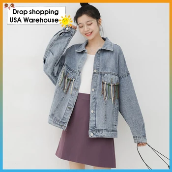 2020 spring new Korean style loose fried street cool trend tooling fringed denim jacket top women 2020 Autumn Fashion New
2020 spring new Korean style loose fried street cool trend tooling fringed denim jacket top women 2020 Autumn Fashion New