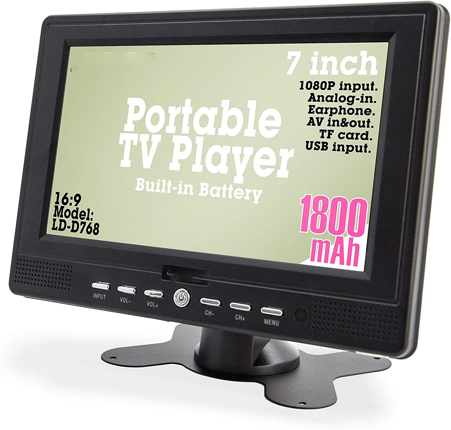 7-дюймовый портативный TV DVB-T2 ATSC цифровой телевизор и аналоговый мини-Телевизор TFT