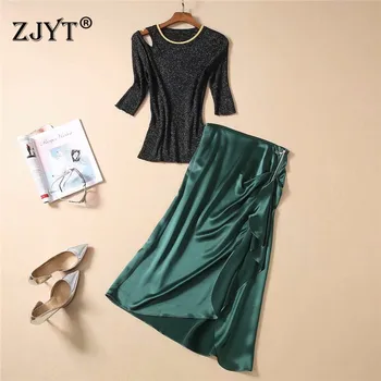 High Quality Summer Runway Set Women 2020 New Fashion Half Sleeve Hollow Knitted Top and Dot Skirt Two Piece Clothing Set
High Quality Summer Runway Set Women 2020 New Fashion Half Sleeve Hollow Knitted Top and Dot Skirt Two Piece Clothing Set