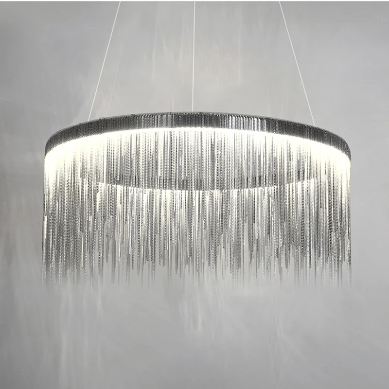 LED Nordic silver pendant light aluminum chain loft pendant lamp modern hanging light in dining kitchen room gold pendant lights
LED Nordic silver pendant light aluminum chain loft pendant lamp modern hanging light in dining kitchen room gold pendant lights