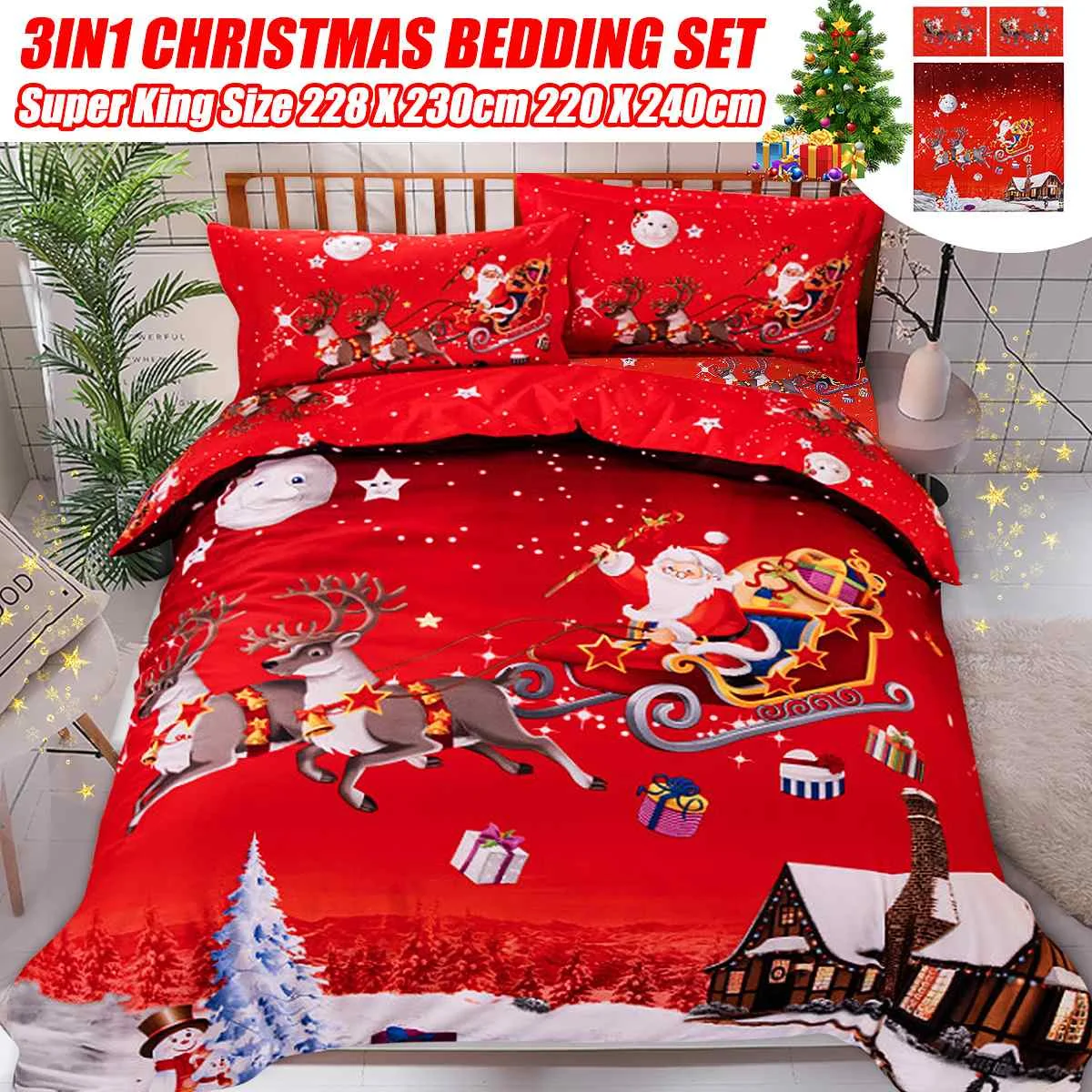 3PCS Pillowcase Bedding Set Breathable Christmas Noel Bedding Set Bed Sheet Duvet Cover Set For Girl Boy Home
3PCS Pillowcase Bedding Set Breathable Christmas Noel Bedding Set Bed Sheet Duvet Cover Set For Girl Boy Home