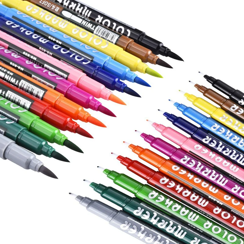 12 Colors Markers Dual Watercolor Brush Marker Colored Pen Set for Artist Paints School Sketch Drawing Art Supplies Manga Book
12 Colors Markers Dual Watercolor Brush Marker Colored Pen Set for Artist Paints School Sketch Drawing Art Supplies Manga Book