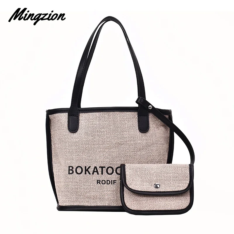 Mingzion Women Canvas Shoulder Bag Fashion Leather Eco Shopping Tote Casual Female Bags Large Capacity Handbag Purse Bolsos 
Mingzion Women Canvas Shoulder Bag Fashion Leather Eco Shopping Tote Casual Female Bags Large Capacity Handbag Purse Bolsos