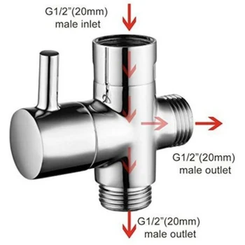 G1/2in 3Way Brass Diverter Valve T-adapter Converter Chrome For Shower Head Shower Head Diverter Valve Bathroom Accessories
G1/2in 3Way Brass Diverter Valve T-adapter Converter Chrome For Shower Head Shower Head Diverter Valve Bathroom Accessories