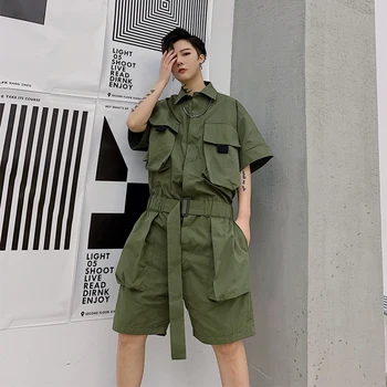 Male Streetwear Hip Hop Overalls Jumpsuit Harem Trousers Men Summer Short Sleeve Casual A Piece Jumpsuit Cargo Pant
Male Streetwear Hip Hop Overalls Jumpsuit Harem Trousers Men Summer Short Sleeve Casual A Piece Jumpsuit Cargo Pant