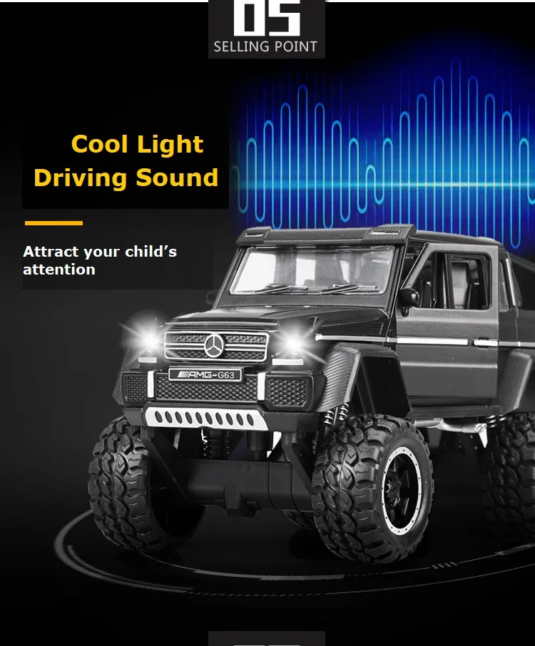 1:32 Mercedes G65 alloy car model simulation SUV model scooter Car Collection Model Car toy Sound Light Pull Back kids toys
1:32 Mercedes G65 alloy car model simulation SUV model scooter Car Collection Model Car toy Sound Light Pull Back kids toys