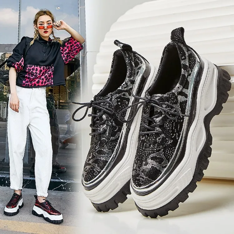 2019 Autumn New Style Fashion Thick Bottomed Sports round-Toe Lace up Front Embossed Leather High Quality Casual Shoes Women's
2019 Autumn New Style Fashion Thick Bottomed Sports round-Toe Lace up Front Embossed Leather High Quality Casual Shoes Women's