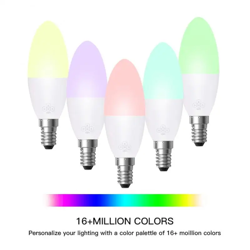 WiFi Smart RGB LED Light Bulb E14/E10/E27/B22 WiFi Smart Light Bulb WiFi Compatible With Amazon Alexa/Google Home Assistant APP
WiFi Smart RGB LED Light Bulb E14/E10/E27/B22 WiFi Smart Light Bulb WiFi Compatible With Amazon Alexa/Google Home Assistant APP