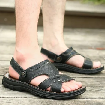 2020 Genuine Leather Men Sandals Summer Open toe Men Shoes Beach Sandals Man Outdoor Casual Sneakers 38-44 Zapatos de Hombre 
2020 Genuine Leather Men Sandals Summer Open toe Men Shoes Beach Sandals Man Outdoor Casual Sneakers 38-44 Zapatos de Hombre