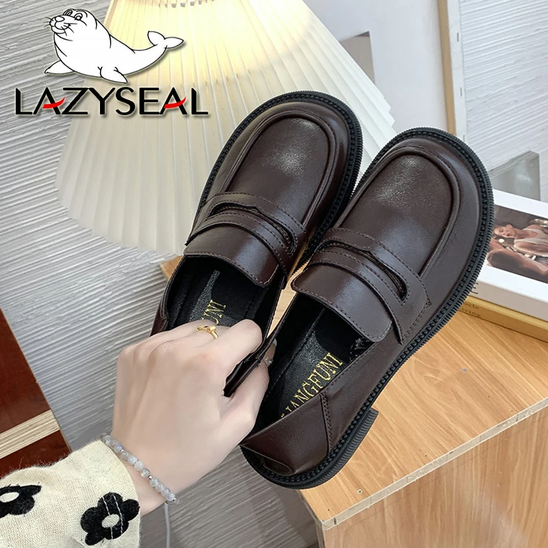 Женские Классические Лоферы Lazyseal на массивной подошве, мягкая кожа, платформа, круглый носок, однотонные, без застежки, плоская подошва, повседневная обувь для женщин
Женские Классические Лоферы Lazyseal на массивной подошве, мягкая кожа, платформа, круглый носок, однотонные, без застежки, плоская подошва, повседневная обувь для женщин