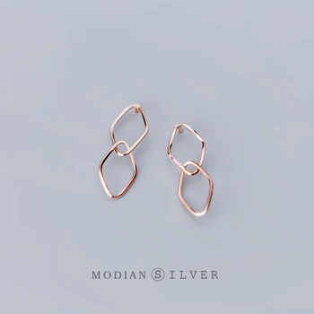 MODIAN Rose Gold Color Hollow Out Rhombus Dangle Earring for Women Real 925 Sterling Silver Geometric Drop Earring Fine Jewelry
MODIAN Rose Gold Color Hollow Out Rhombus Dangle Earring for Women Real 925 Sterling Silver Geometric Drop Earring Fine Jewelry