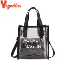 Yogodlns bolso con letras de moda para mujer bolso bandolera transparente de PVC de gelatina transparente para playa bandolera bolso de mano de verano(China)