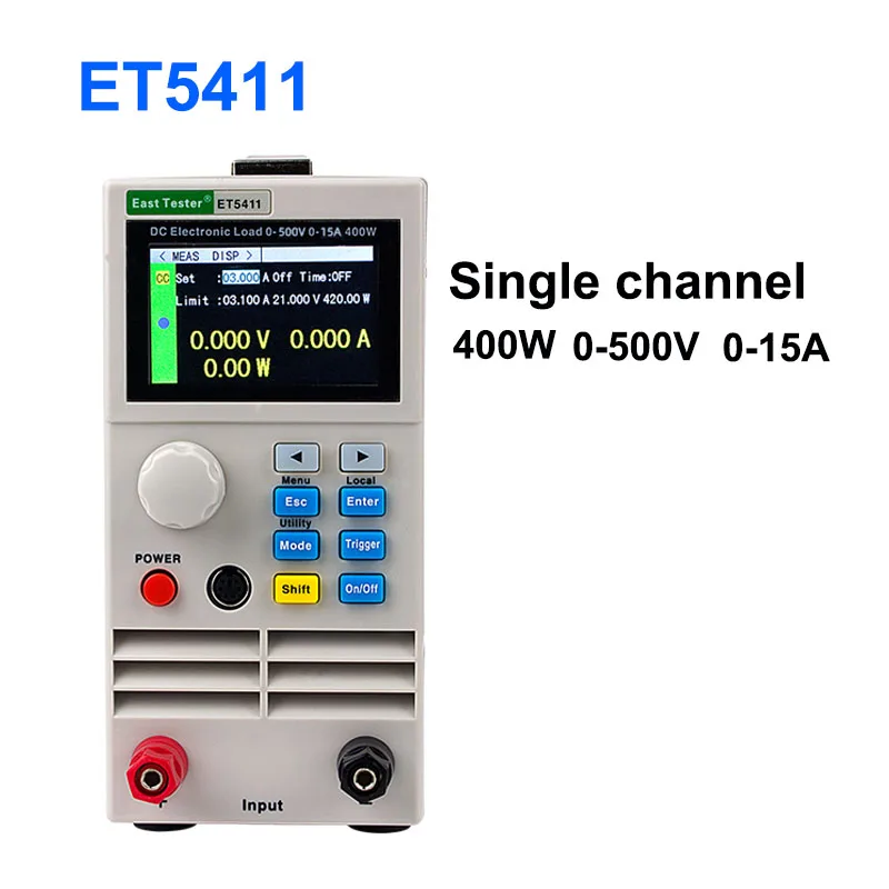 ET5411 400W 500V 15A dc Electronic Load With Switch Adjustable Current Battery Capacity Voltage Discharge Resistance Tester
ET5411 400W 500V 15A dc Electronic Load With Switch Adjustable Current Battery Capacity Voltage Discharge Resistance Tester