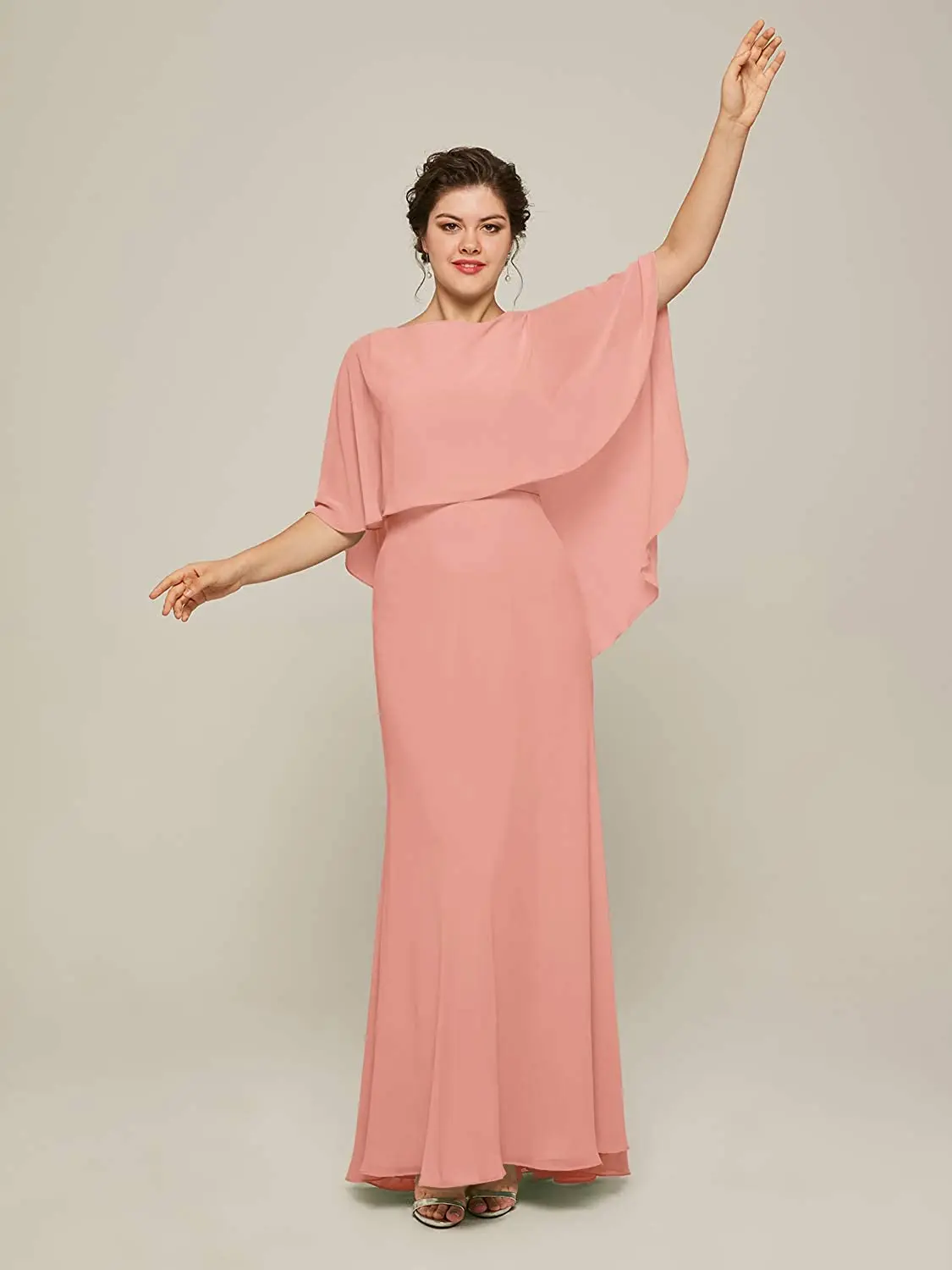 Chiffon Long Mother of The Bride Dresses vestidos with Cape Plus Size Evening Dresses for Wedding
Chiffon Long Mother of The Bride Dresses vestidos with Cape Plus Size Evening Dresses for Wedding