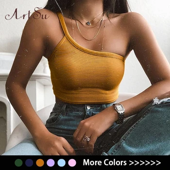 Artsu One Shoulder Straps Tank Top Camis Off Shoulder Crop Top Short Top Women Summer Clothes New Elastic Streetwear ASVE60805
Artsu One Shoulder Straps Tank Top Camis Off Shoulder Crop Top Short Top Women Summer Clothes New Elastic Streetwear ASVE60805