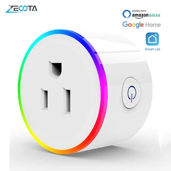 Wifi Smart Power Plug Mini US Socket RGB Colorful LED Light Homekit 10A Voice Control Works with Amazon Alexa Google Home IFTTT
Wifi Smart Power Plug Mini US Socket RGB Colorful LED Light Homekit 10A Voice Control Works with Amazon Alexa Google Home IFTTT