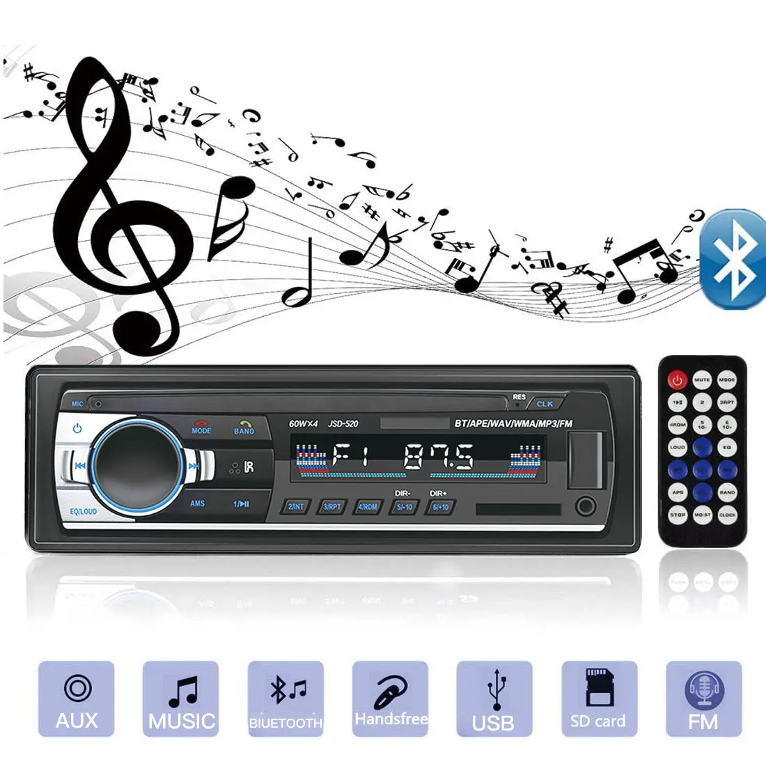Car Stereo Radio Bluetooth Auto Radio FM Aux Input Receiver Car MP3 Multimedia Player Audio Music Stereo SD USB MP3 MMC WMA
Car Stereo Radio Bluetooth Auto Radio FM Aux Input Receiver Car MP3 Multimedia Player Audio Music Stereo SD USB MP3 MMC WMA