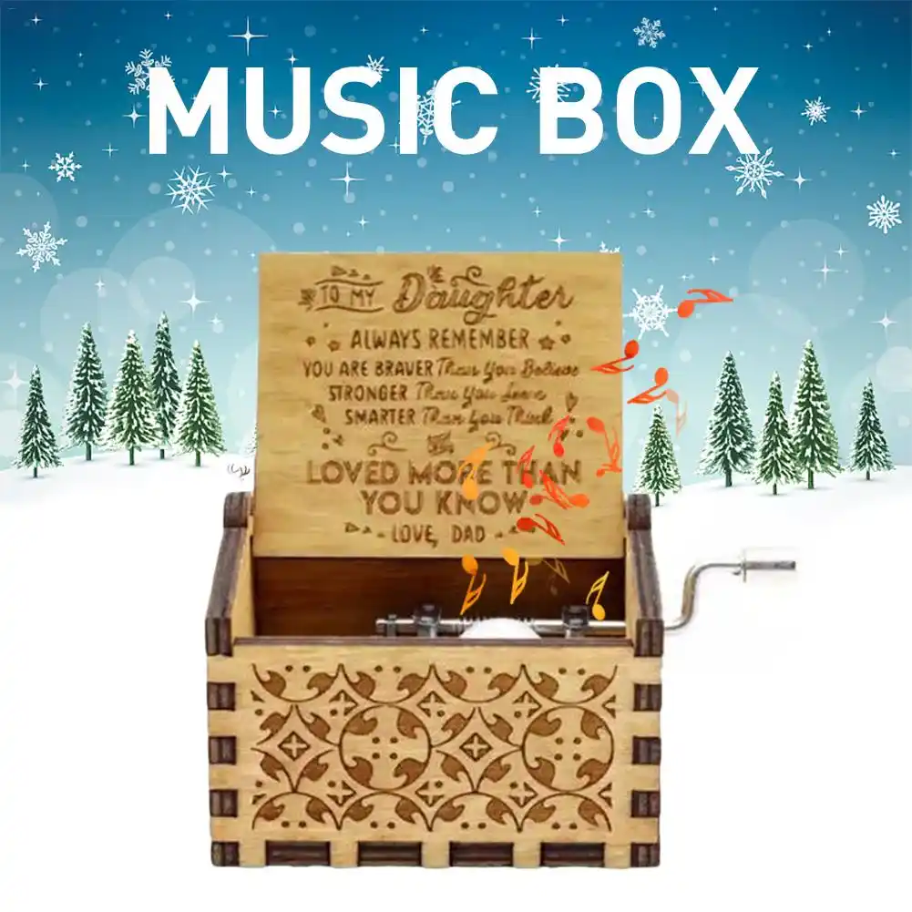 2020 new year christmas gift handmade classical music box hand