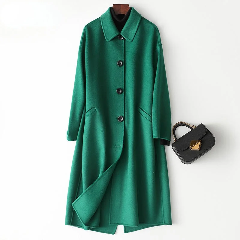 Woman Autumn Winter Medium Length Coat Female Thickened Fashionable Woolen Coat Ladies Loose Casual Single Breasted Clothes A310
Woman Autumn Winter Medium Length Coat Female Thickened Fashionable Woolen Coat Ladies Loose Casual Single Breasted Clothes A310