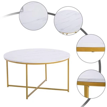 90cm * 90cm * 48.5cm Nordic Living Room Countertop MDF Metal Marble Simple Round Coffee Table
90cm * 90cm * 48.5cm Nordic Living Room Countertop MDF Metal Marble Simple Round Coffee Table