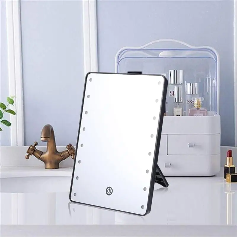 Makeup Mirror with 16 LEDs Cosmetic Mirror with Touch Dimmer Switch Battery Operated Vanity Mirror with Stand for Tabletop
Makeup Mirror with 16 LEDs Cosmetic Mirror with Touch Dimmer Switch Battery Operated Vanity Mirror with Stand for Tabletop
