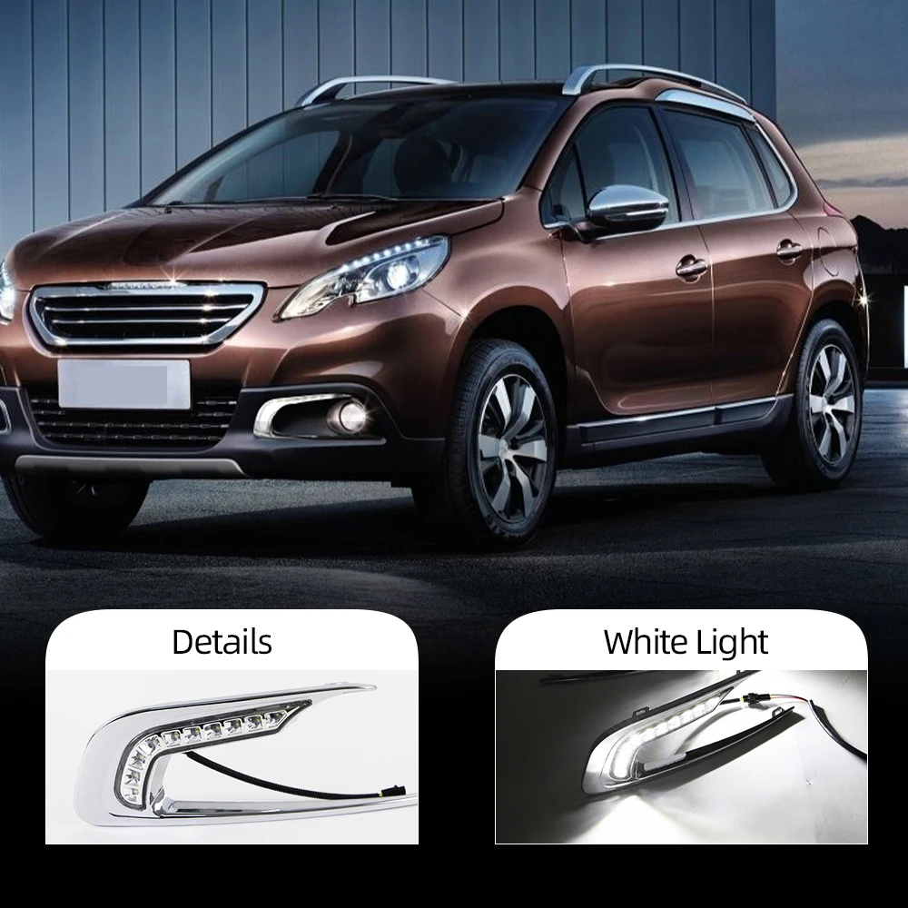 CSCSNL 1 пара светодиодный ных дневных ходовых огней ДХО для Peugeot 2008 2014 2015 2016 дневной