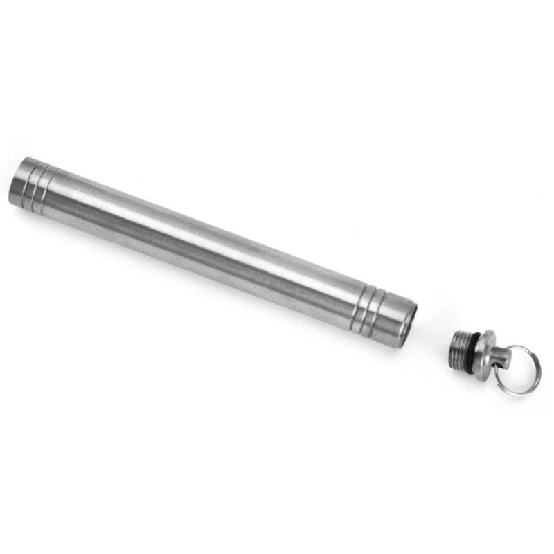 Titanium Alloy Outdoor EDC Toothpick Bottle Container Waterproof Cigarettes Pill Toothpick Storage Holder Case With Key Ring
Titanium Alloy Outdoor EDC Toothpick Bottle Container Waterproof Cigarettes Pill Toothpick Storage Holder Case With Key Ring