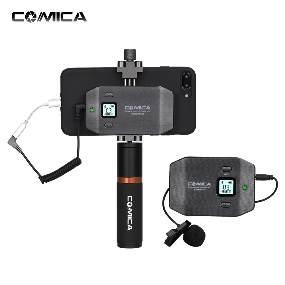 

COMICA CVM-WS50(B) 6-Channel UHF Wireless Smartphone Lavalier Microphone System for iPhone Samsung Huawei Video Vlogging