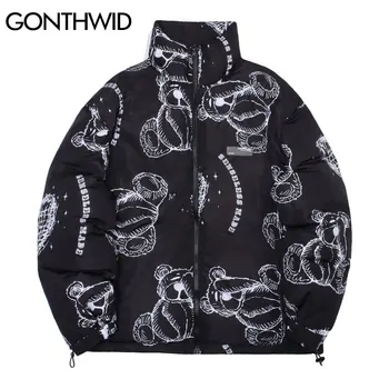 GONTHWID Thick Warm Down Jackets Graffiti Bear Print Zipper Parka Coats Streetwear Hip Hop Fashion Casual Outwear Winter Tops
GONTHWID Thick Warm Down Jackets Graffiti Bear Print Zipper Parka Coats Streetwear Hip Hop Fashion Casual Outwear Winter Tops