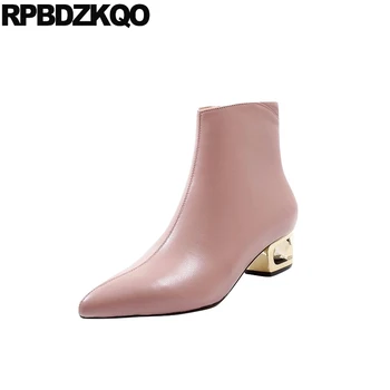 Pink Luxury Women Short Metal Heel Boots Booties Real Leather Autumn Ankle Shoes Block Chunky Black Fall Genuine Pointed Toe
Pink Luxury Women Short Metal Heel Boots Booties Real Leather Autumn Ankle Shoes Block Chunky Black Fall Genuine Pointed Toe