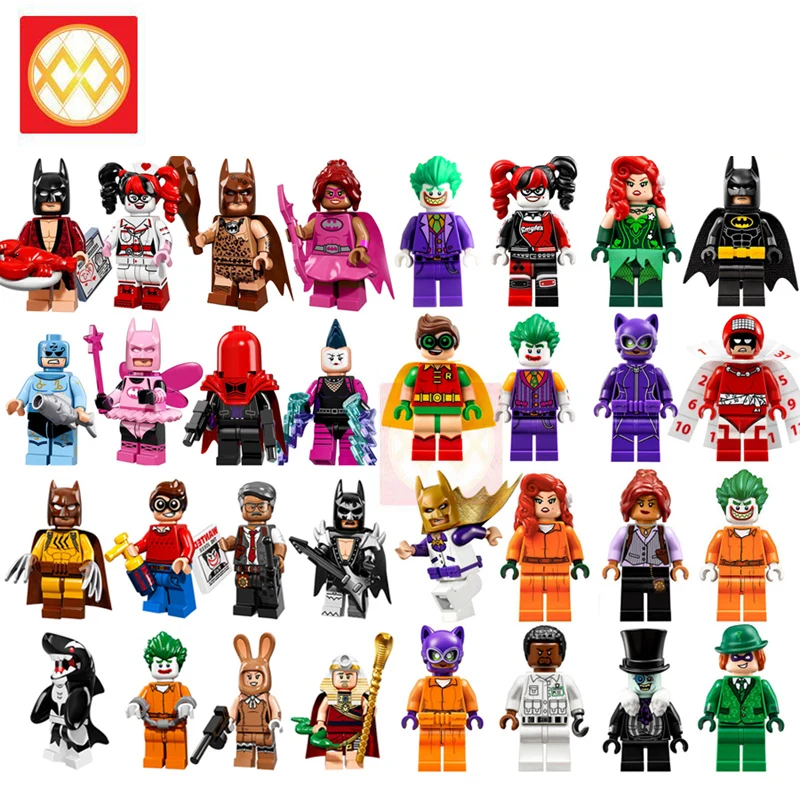 Batman Movie Freeze Poison Ivy Harley Quinn Joker Calendar man Joker Barbara Gordon Riddler Robin Building Block Super Hero Toys
Batman Movie Freeze Poison Ivy Harley Quinn Joker Calendar man Joker Barbara Gordon Riddler Robin Building Block Super Hero Toys