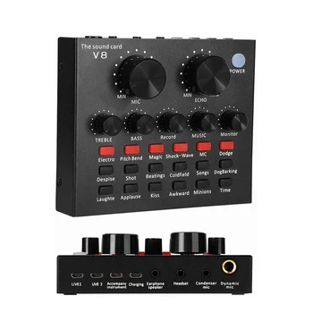 V8 Sound Card Audio Usb Headset Microphone Webcast Live Sound Card 18 Sound Effects 6 Modes Sound Card For Phone Computer
V8 Sound Card Audio Usb Headset Microphone Webcast Live Sound Card 18 Sound Effects 6 Modes Sound Card For Phone Computer
