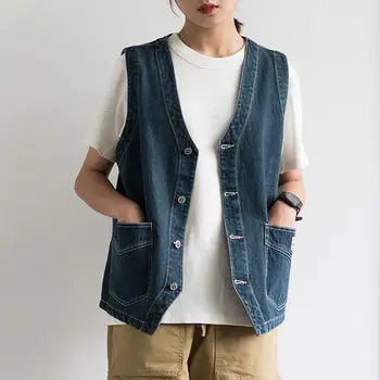 Spring Denim Vest Unisex Coat Couple Vest Vintage Cardigan Sleeveless Casual Jeans Jackets Waistcoat Large Size M-2XL 
Spring Denim Vest Unisex Coat Couple Vest Vintage Cardigan Sleeveless Casual Jeans Jackets Waistcoat Large Size M-2XL