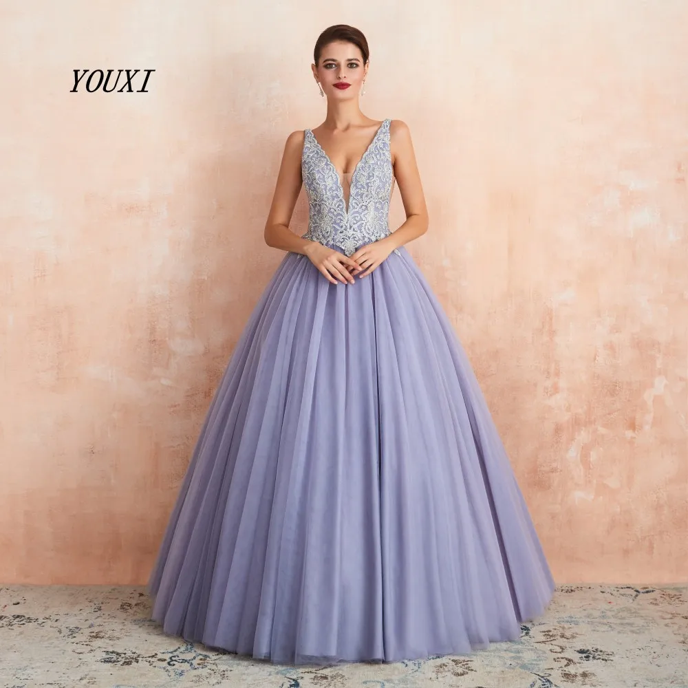 YOUXI Ball Gown Evening Dress 2019 Plunging Appliques Beaded Long Prom Formal Gown Burgundy robe de soiree abendkleider lang
YOUXI Ball Gown Evening Dress 2019 Plunging Appliques Beaded Long Prom Formal Gown Burgundy robe de soiree abendkleider lang