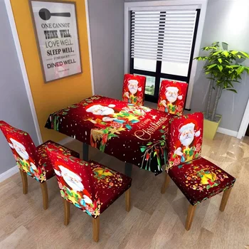 Christmas Table cloth polyester printed Santa Claus Waterproof Oilproof Rectangula Dining Table Cover Universal Chair Cover set
Christmas Table cloth polyester printed Santa Claus Waterproof Oilproof Rectangula Dining Table Cover Universal Chair Cover set