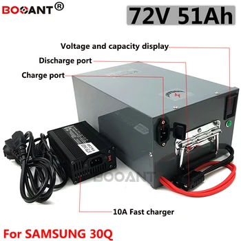 Rechargeable lithium battery 72V 50Ah 5000W electric bicycle battery pack for Samsung 30Q 5C 18650 72V 3KW 5KW Li-ion battery
Rechargeable lithium battery 72V 50Ah 5000W electric bicycle battery pack for Samsung 30Q 5C 18650 72V 3KW 5KW Li-ion battery