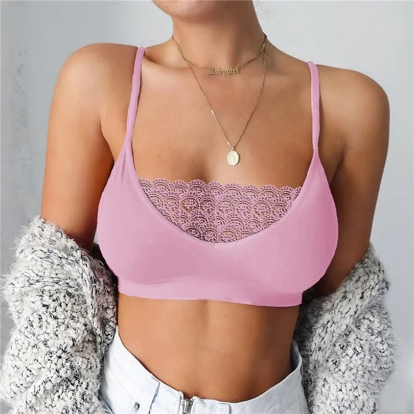 Lace Bras For Women Solid Sport Bra Push Up Underwear Plus Size Elastic Cage Bra Crop Top Lingerie Femme Sujetador 30NOV1212