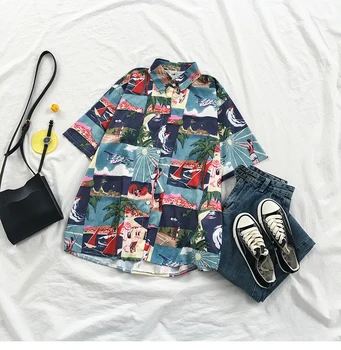 2020 Summer Graffiti Shirt Women Blouse Casual Camisa Hombre Print Button Shirt Short Sleeve Streetwear Hawaiian Shirt Harajuku
2020 Summer Graffiti Shirt Women Blouse Casual Camisa Hombre Print Button Shirt Short Sleeve Streetwear Hawaiian Shirt Harajuku
