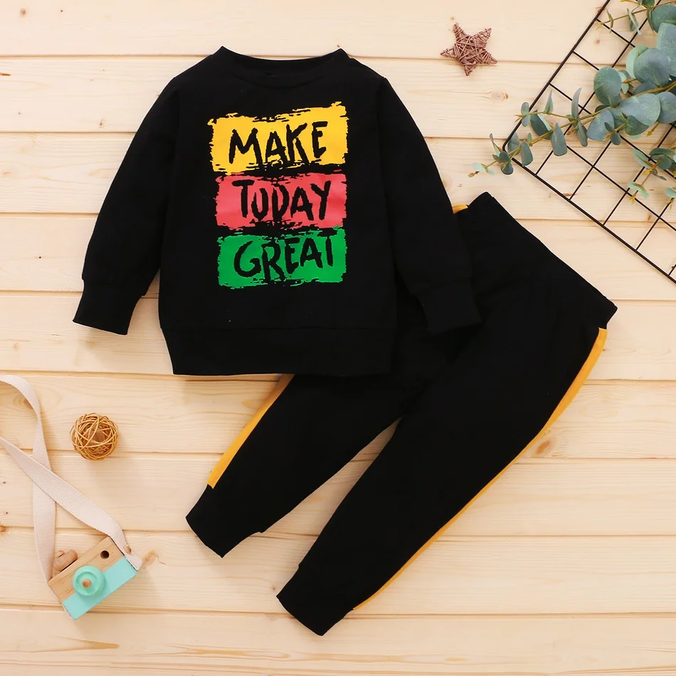 PatPat New Arrival Spring and Autumn 2-piece Baby Toddler Letter Print Pullover and Pants Set for Kids Boy Clothes Sets
PatPat New Arrival Spring and Autumn 2-piece Baby Toddler Letter Print Pullover and Pants Set for Kids Boy Clothes Sets
