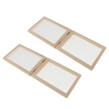 Wood Paper Making Papermaking Screen Printing Frame Wooden Rectangular Mold for Paper Recycling DIY, Set of 2pcs, 6 inch 
Wood Paper Making Papermaking Screen Printing Frame Wooden Rectangular Mold for Paper Recycling DIY, Set of 2pcs, 6 inch
