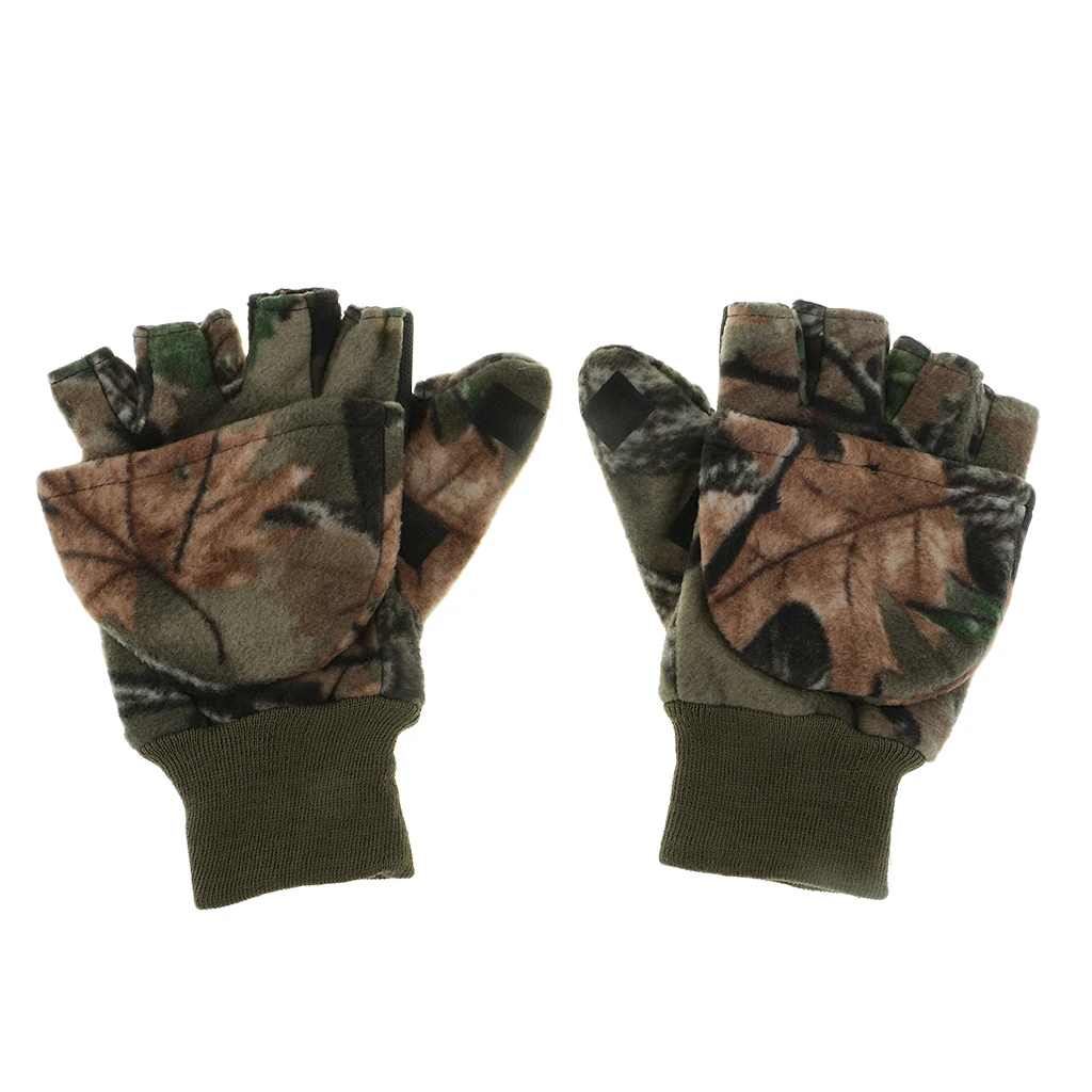 Convertible Fingerless Gloves With Mitten Cover For Fishing Hunting Cycling Convertible Fingerless Gloves With Mitten Cover For Fishing Hunting Cycling